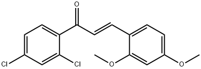 (2E)-1-(2,4-ジクロロフェニル)-3-(2,4-ジメトキシフェニル)プロプ-2-エン-1-オン 化学構造式