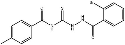 N-{[2-(2-bromobenzoyl)hydrazino]carbonothioyl}-4-methylbenzamide Structure