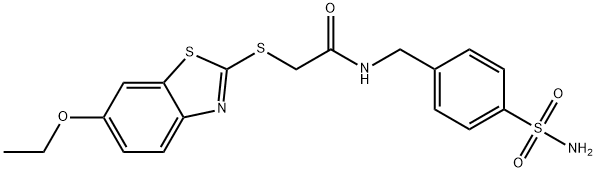 2-[(6-ethoxy-1,3-benzothiazol-2-yl)sulfanyl]-N-(4-sulfamoylbenzyl)acetamide 化学構造式