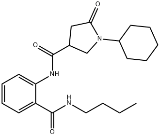 N-[2-(butylcarbamoyl)phenyl]-1-cyclohexyl-5-oxopyrrolidine-3-carboxamide Structure