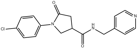 1-(4-chlorophenyl)-5-oxo-N-(pyridin-4-ylmethyl)pyrrolidine-3-carboxamide 结构式