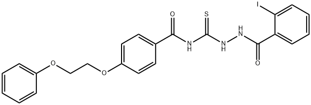 N-{[2-(2-iodobenzoyl)hydrazino]carbonothioyl}-4-(2-phenoxyethoxy)benzamide Structure