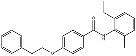 N-(2-ethyl-6-methylphenyl)-4-(2-phenylethoxy)benzamide 结构式