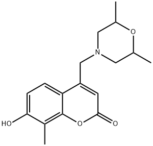 4-[(2,6-dimethylmorpholin-4-yl)methyl]-7-hydroxy-8-methylchromen-2-one Structure