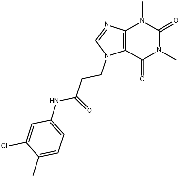 N-(3-chloro-4-methylphenyl)-3-(1,3-dimethyl-2,6-dioxopurin-7-yl)propanamide Structure