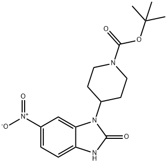 TERT-BUTYL 4-(6-NITRO-2-OXO-2,3-DIHYDRO-1H-BENZO[D]IMIDAZOL-1-YL)PIPERIDINE-1-CARBOXYLATE Struktur