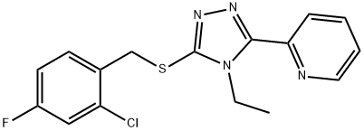 2-[5-[(2-chloro-4-fluorophenyl)methylsulfanyl]-4-ethyl-1,2,4-triazol-3-yl]pyridine Structure