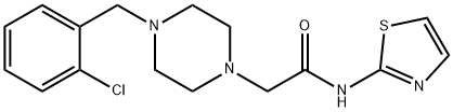 2-[4-[(2-chlorophenyl)methyl]piperazin-1-yl]-N-(1,3-thiazol-2-yl)acetamide 化学構造式