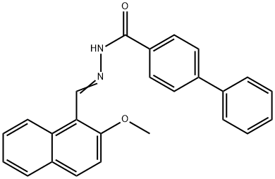 N'-[(2-methoxy-1-naphthyl)methylene]-4-biphenylcarbohydrazide 结构式