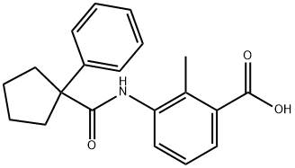 2-methyl-3-{[(1-phenylcyclopentyl)carbonyl]amino}benzoic acid Structure