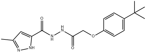 N'-[(4-tert-butylphenoxy)acetyl]-3-methyl-1H-pyrazole-5-carbohydrazide,944783-53-3,结构式