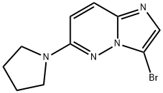 1-{3-bromoimidazo[1,2-b]pyridazin-6-yl}pyrrolidine 化学構造式
