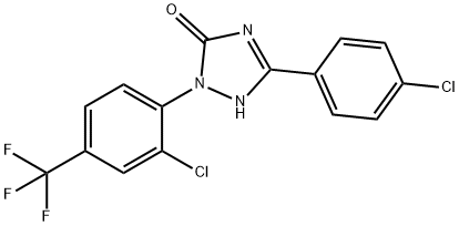 2-(2-CHLORO-4-(TRIFLUOROMETHYL)PHENYL)-5-(2-CHLOROPHENYL)-1H-1,2,4-TRIAZOL-3(2H)-ONE 化学構造式