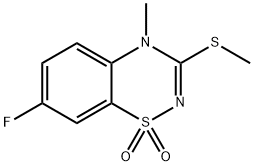 7-FLUORO-4-METHYL-3-(METHYLTHIO)-4H-BENZO[E][1,2,4]THIADIAZINE 1,1-DIOXIDE Structure