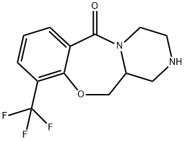 6H-Pyrazino[2,1-c][1,4]benzoxazepin-6-one, 1,2,3,4,12,12a-hexahydro-10-(trifluoromethyl)- 结构式