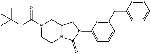 Imidazo[1,5-a]pyrazine-7(1H)-carboxylic acid, hexahydro-3-oxo-2-[3-(phenylmethyl)phenyl]-, 1,1-dimethylethyl ester 结构式