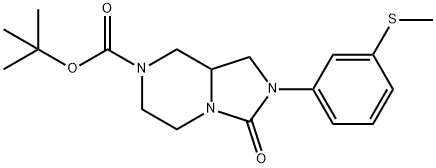 Imidazo[1,5-a]pyrazine-7(1H)-carboxylic acid, hexahydro-2-[3-(methylthio)phenyl]-3-oxo-, 1,1-dimethylethyl ester,1002339-29-8,结构式