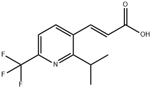 (E)-3-(2-isopropyl-6-(trifluoromethyl)pyridin-3-yl)acrylic acid 化学構造式