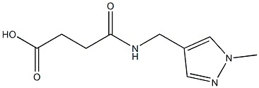 3-{[(1-甲基-1H-吡唑-4-基)甲基]氨基甲酰基}丙酸 结构式