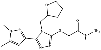 2-((5-(1,5-二甲基-1H-吡唑-3-基)-4-((四氢呋喃-2-基)甲基)-4H-1,2,4-三唑-3-基)硫代)乙酰肼,1006326-97-1,结构式