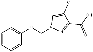 4-クロロ-1-(フェノキシメチル)-1H-ピラゾール-3-カルボン酸 化学構造式