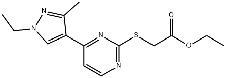 ethyl {[4-(1-ethyl-3-methyl-1H-pyrazol-4-yl)pyrimidin-2-yl]thio}acetate Structure