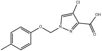 4-Chloro-1-[(4-methylphenoxy)methyl]-1H-pyrazole-3-carboxylic acid Struktur