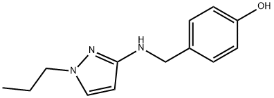 4-{[(1-propyl-1H-pyrazol-3-yl)amino]methyl}phenol 结构式