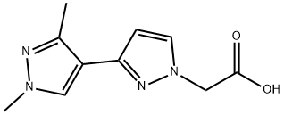 (1',3'-Dimethyl-1H,1'H-3,4'-bipyrazol-1-yl)acetic acid Struktur