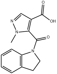 5-(2,3-Dihydro-1H-indol-1-ylcarbonyl)-1-methyl-1H-pyrazole-4-carboxylic acid Struktur