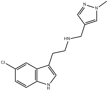 2-(5-氯-1H-吲哚-3-基)-N-((1-甲基-1H-吡唑-4-基)甲基)乙烷-1-胺, 1006957-87-4, 结构式