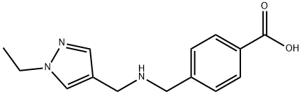 4-({[(1-ethyl-1H-pyrazol-4-yl)methyl]amino}methyl)benzoic acid Structure