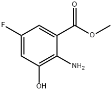 2-Amino-5-fluoro-3-hydroxy-benzoic acid methyl ester Struktur