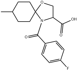 4-(4-fluorobenzoyl)-8-methyl-1-oxa-4-azaspiro[4.5]decane-3-carboxylic acid,1008195-28-5,结构式