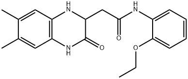 2-(6,7-dimethyl-3-oxo-1,2,3,4-tetrahydroquinoxalin-2-yl)-N-(2-ethoxyphenyl)acetamide 化学構造式