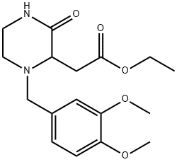 ethyl 2-[1-[(3,4-dimethoxyphenyl)methyl]-3-oxopiperazin-2-yl]acetate Structure