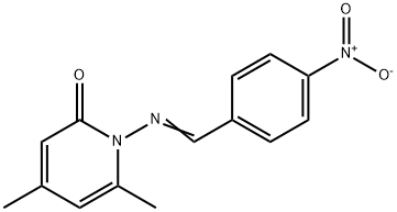 4,6-dimethyl-1-[(4-nitrobenzylidene)amino]-2(1H)-pyridinone 结构式