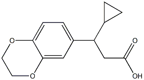 3-cyclopropyl-3-(2,3-dihydro-1,4-benzodioxin-6-yl)propanoic acid Struktur