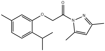 1-[(2-isopropyl-5-methylphenoxy)acetyl]-3,5-dimethyl-1H-pyrazole Struktur