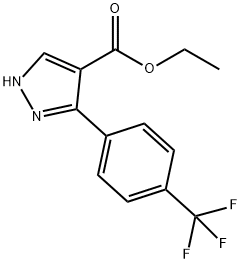 5-[4-(トリフルオロメチル)フェニル]-1H-ピラゾール-4-カルボン酸エチル 化学構造式