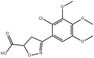 3-(2-Chloro-3,4,5-trimethoxyphenyl)-4,5-dihydroisoxazole-5-carboxylic acid Struktur
