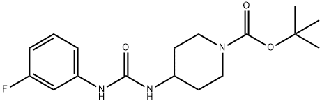 tert-Butyl 4-[3-(3-fluorophenyl)ureido]piperidine-1-carboxylate Struktur