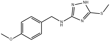 N-[(4-methoxyphenyl)methyl]-3-(methylsulfanyl)-1H-1,2,4-triazol-5-amine, 1021266-90-9, 结构式