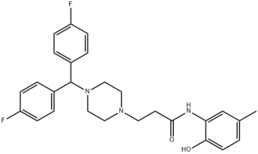 3-(4-(bis(4-fluorophenyl)methyl)piperazin-1-yl)-N-(2-hydroxy-5-methylphenyl)propanamide|3-(4-(二(4-氟苯基)甲基)哌嗪-1-基)-N-(2-羟基-5-甲基苯基)丙酰胺