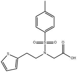 2-{N-[2-(thiophen-2-yl)ethyl]4-methylbenzenesulfonamido}acetic acid Structure