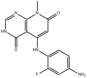 5-(4-AMINO-2-FLUOROPHENYLAMINO)-8-METHYLPYRIDO[2,3-D]PYRIMIDINE-4,7(3H,8H)-DIONE 化学構造式