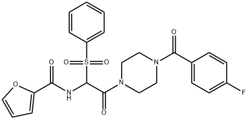 N-[1-(benzenesulfonyl)-2-[4-(4-fluorobenzoyl)piperazin-1-yl]-2-oxoethyl]furan-2-carboxamide Structure