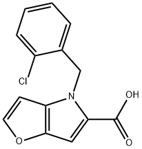 4-(2-chlorobenzyl)-4H-furo[3,2-b]pyrrole-5-carboxylic acid Struktur