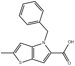 4-benzyl-2-methyl-4H-thieno[3,2-b]pyrrole-5-carboxylic acid Struktur