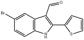 5-bromo-2-(thiophen-2-yl)-1H-indole-3-carbaldehyde, 1082467-39-7, 结构式